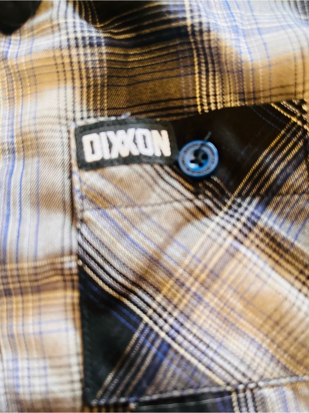 DIXXON Black Blue Gray Plaid Short-Sleeve Snap Button-Down Shirt Youth Kids XS - Picture 2 of 8